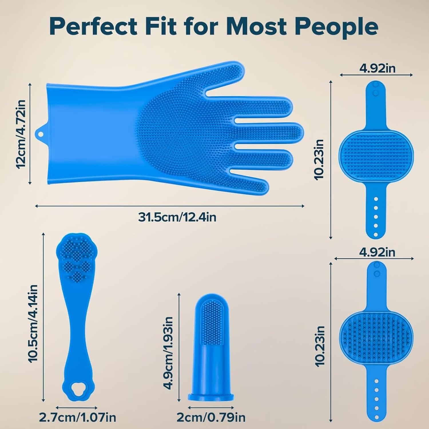 6PCS Pet Grooming Kit | Dog Washing Gloves & Brush | Dog Toothbrush Finger | Cat & Dog Bath Supplies