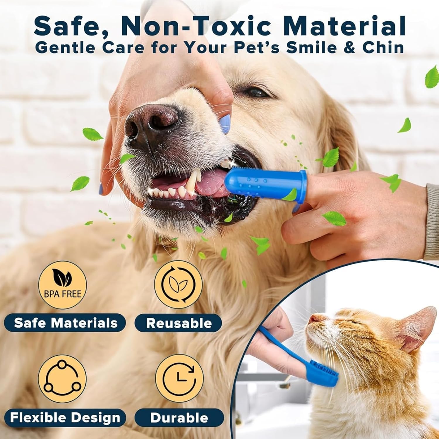 6PCS Pet Grooming Kit | Dog Washing Gloves & Brush | Dog Toothbrush Finger | Cat & Dog Bath Supplies