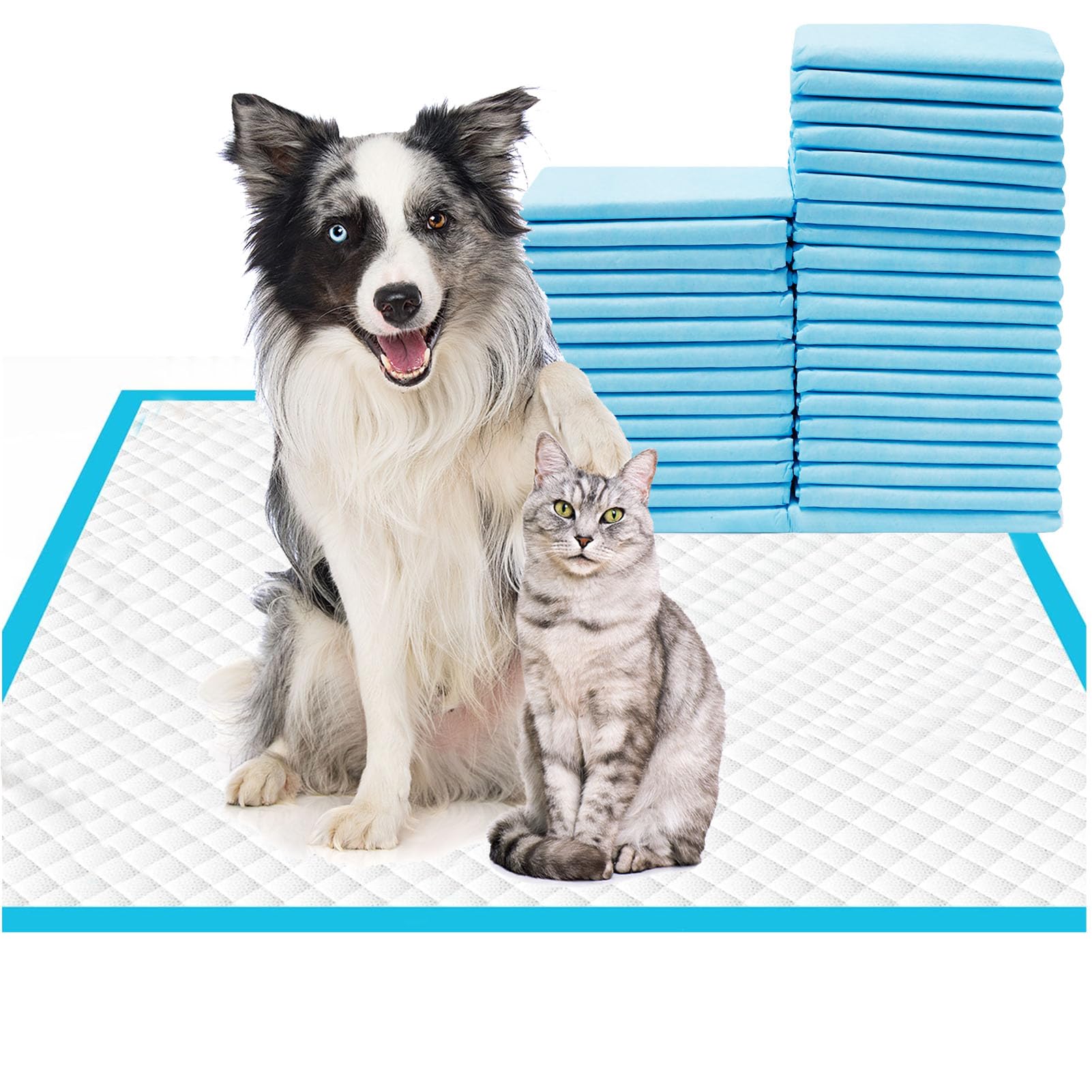 Dog Disposable Training Pad 60x60cm-100 Count |Large Puppy Pee Training Pads Super Absorbent & Leak-Proof | Disposable Pet Piddle and Potty Pads for Puppies | Dogs | Doggie (60x60P100)