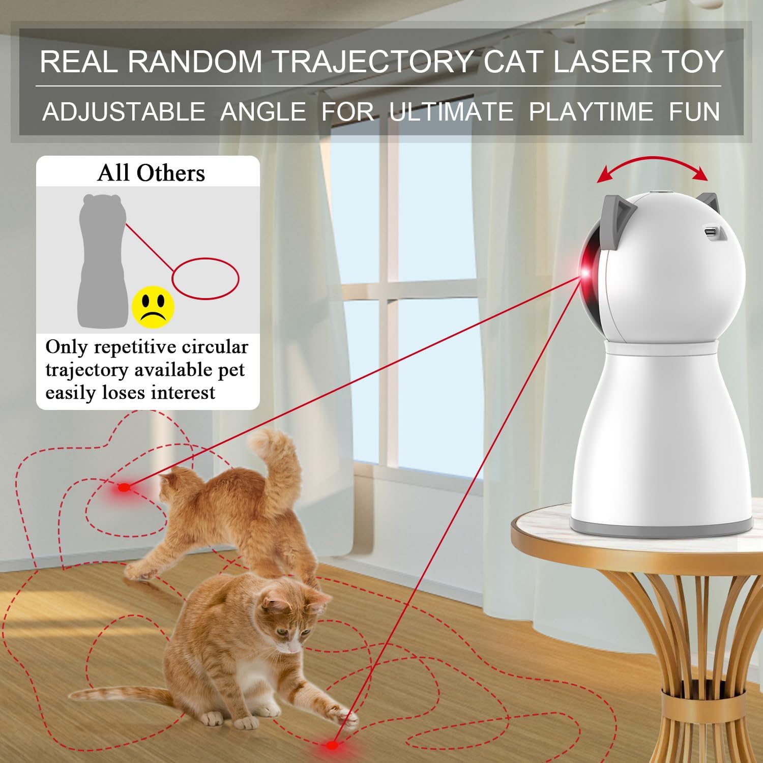 YVE Life Cat Toys,The 4th Generation Real Random Trajectory,Motion Activated Rechargeable Automatic Cat Laser Toy,Interactive Cat Toys for Indoor Cats/Kittens/Dogs