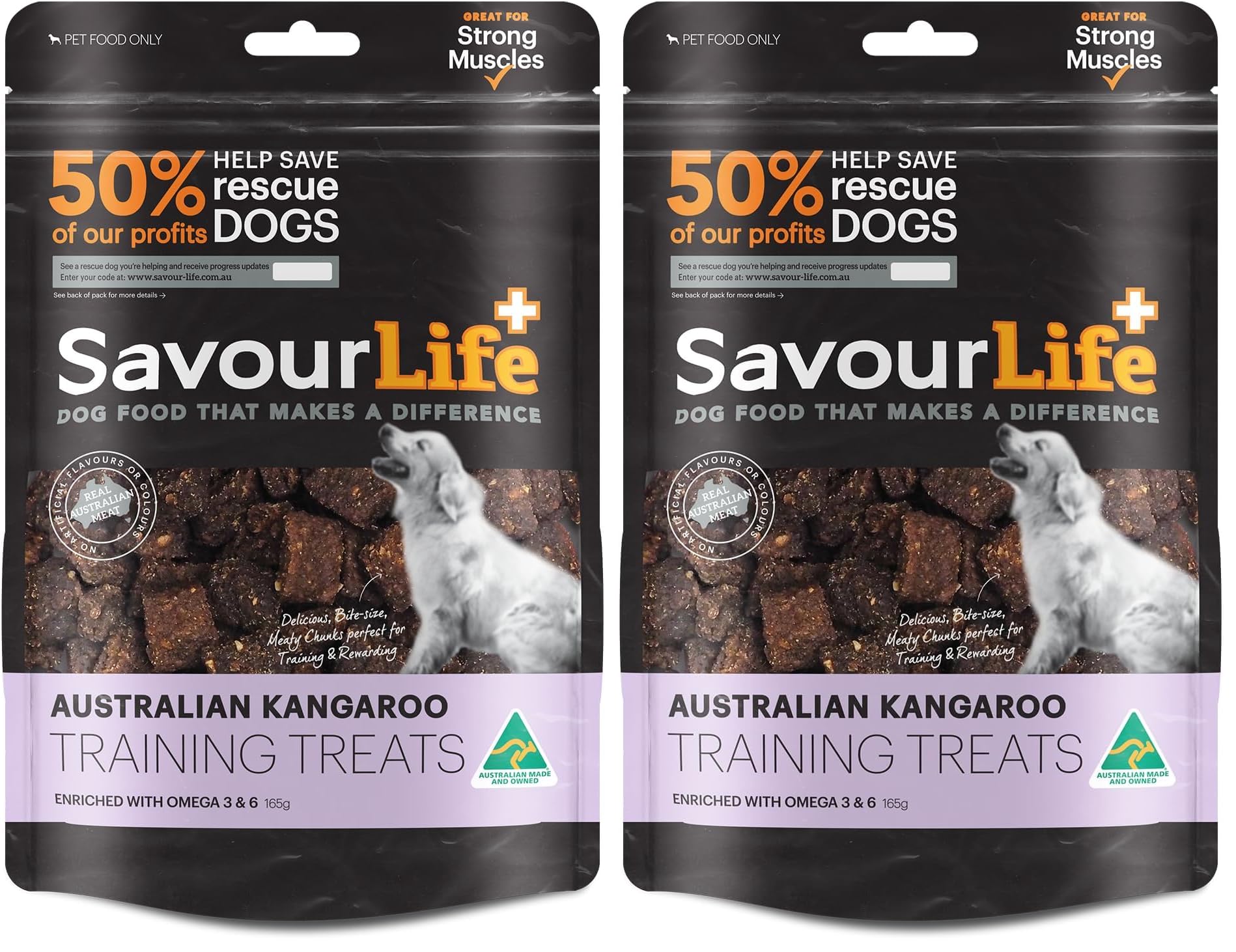SavourLife Dog Training Treats, Australian Kangaroo - High Protein, 165g