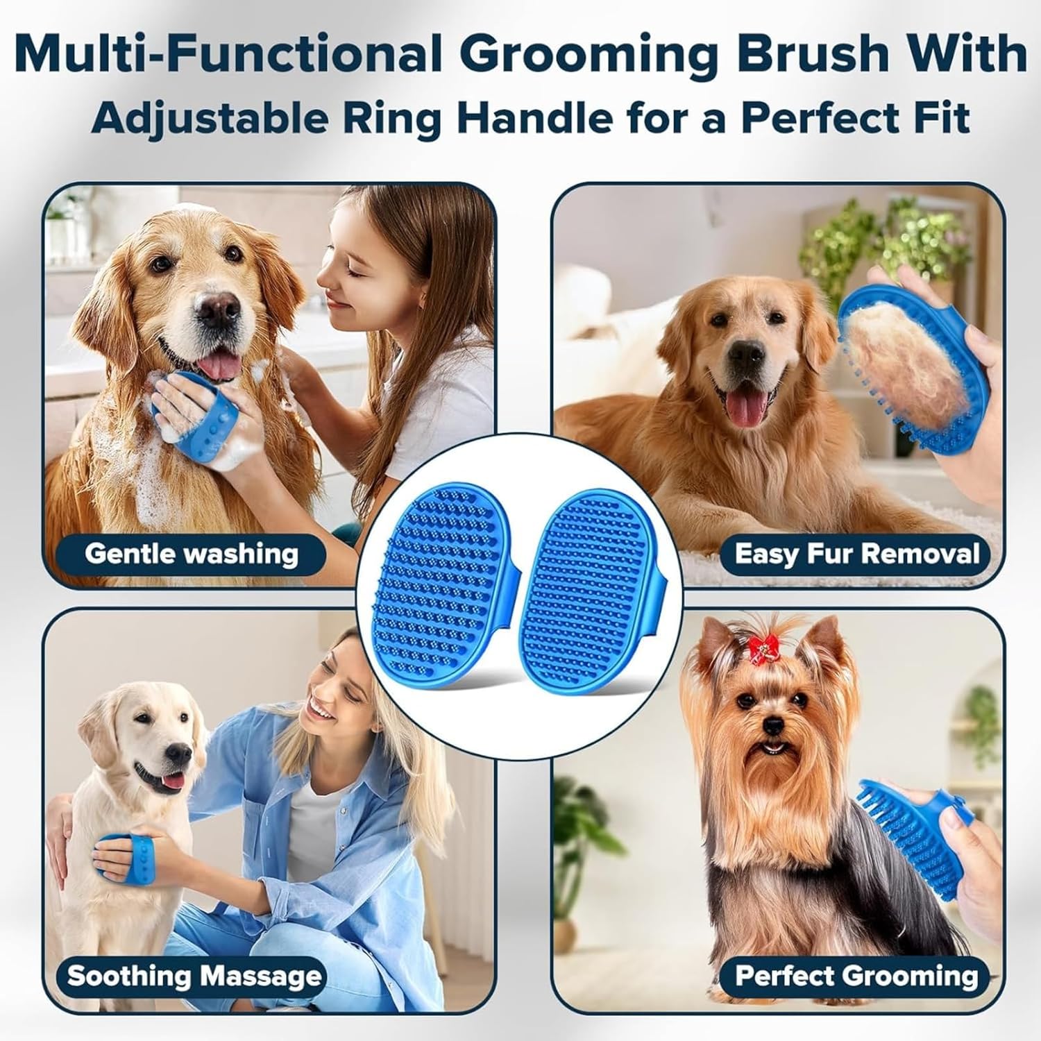 6PCS Pet Grooming Kit | Dog Washing Gloves & Brush | Dog Toothbrush Finger | Cat & Dog Bath Supplies