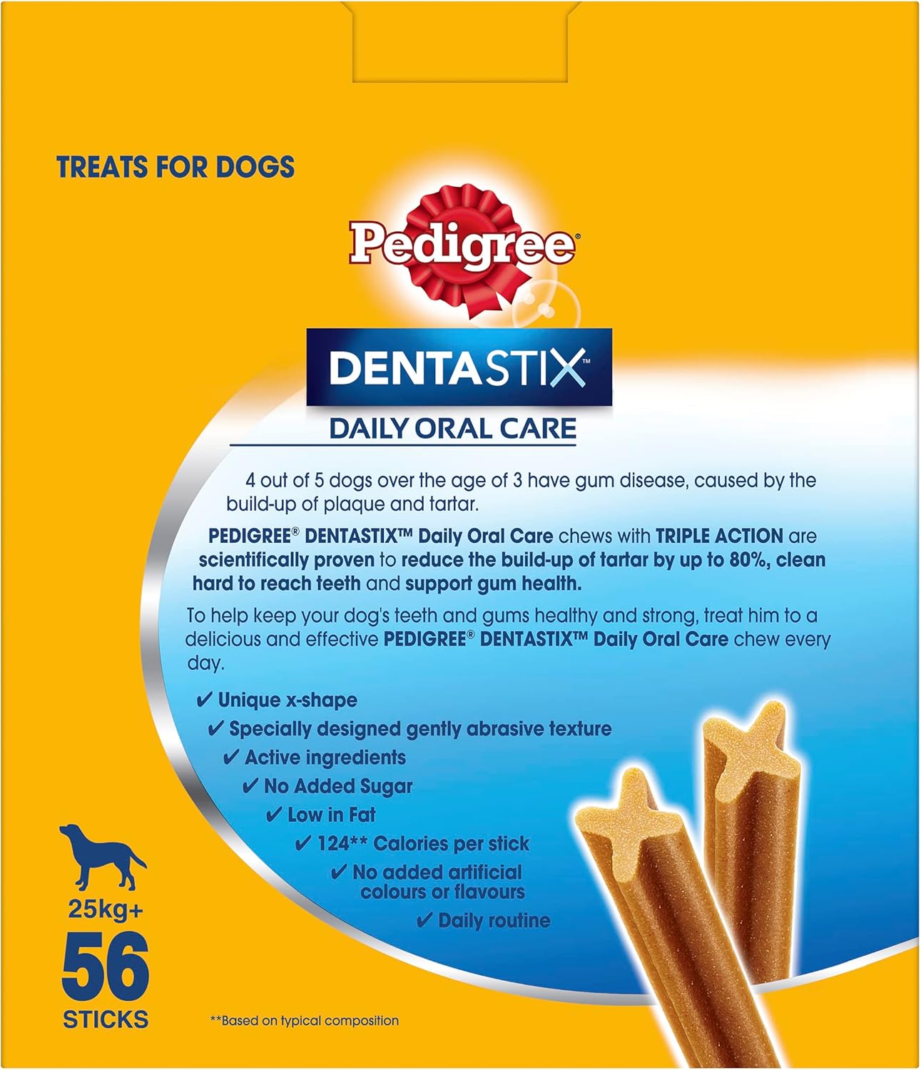 PEDIGREE DentaStix Large Dental Dog Treats Daily Oral Care 56 Sticks Value Pack