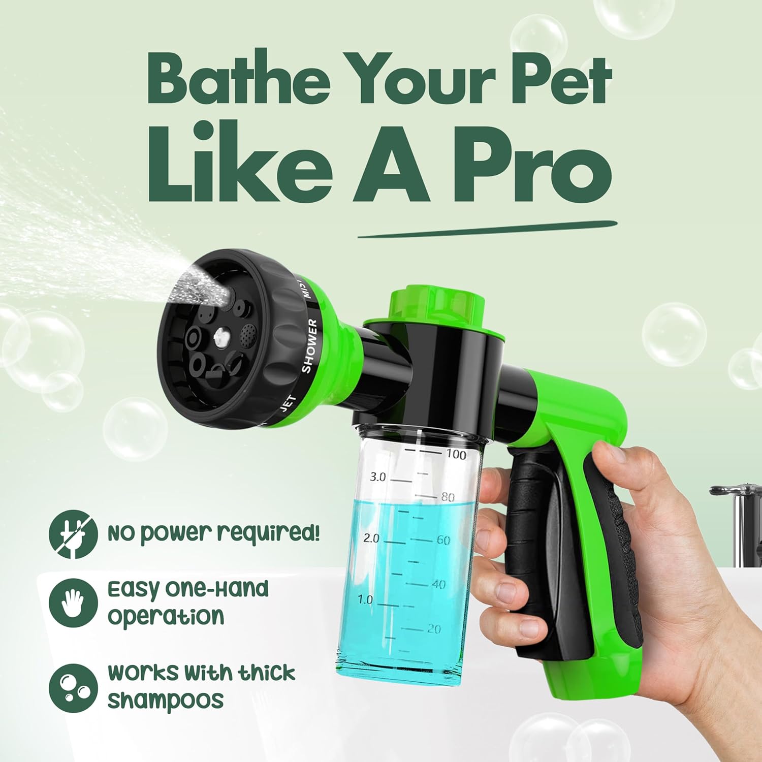 Girl with The Dogs Soap & Shampoo Dispenser for Pet Wash and Garden Hose Sprayer Nozzle