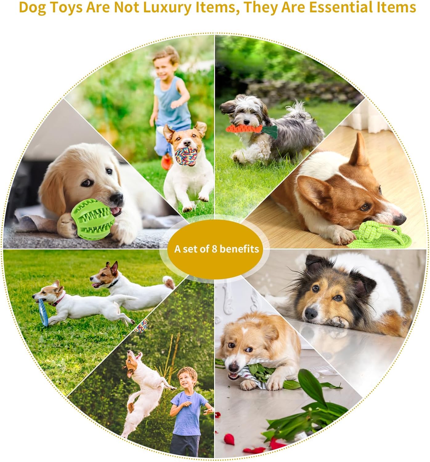 Jasonwell Dog Toys Durable Puppy Teething Toys Dog Chewing Rope Puppy Ball Interactive Dog Toy for Small Big Dogs Teether Rope Dog Toy Set