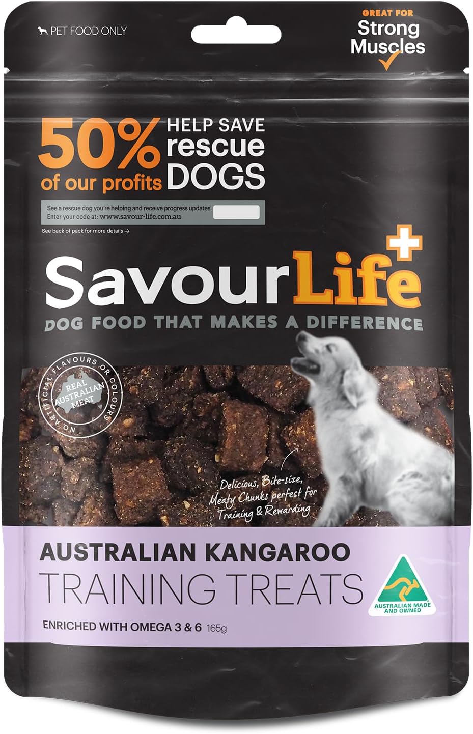 SavourLife Dog Training Treats, Australian Kangaroo - High Protein, 165g