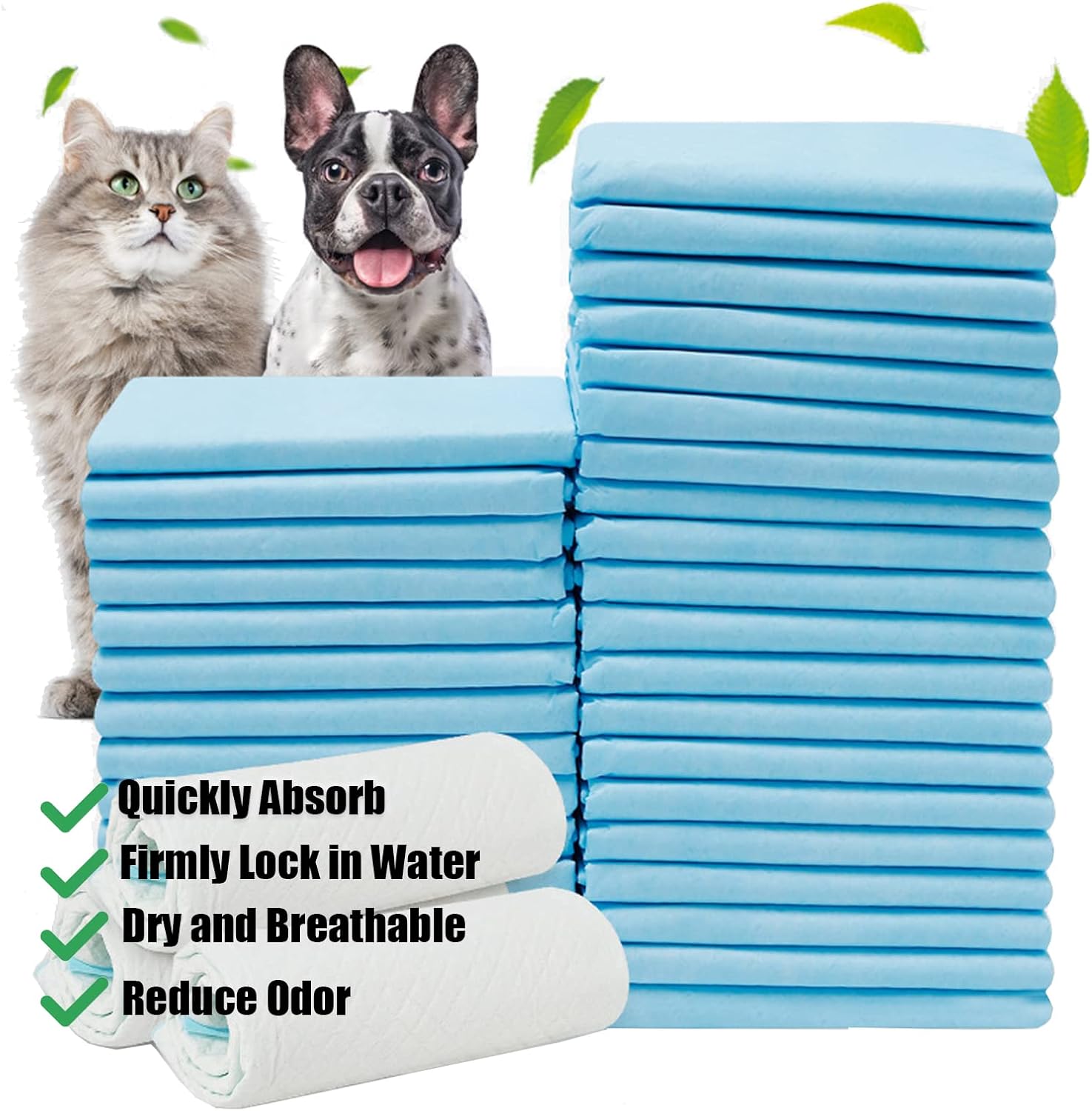 Dog Disposable Training Pad 60x60cm-100 Count |Large Puppy Pee Training Pads Super Absorbent & Leak-Proof | Disposable Pet Piddle and Potty Pads for Puppies | Dogs | Doggie (60x60P100)