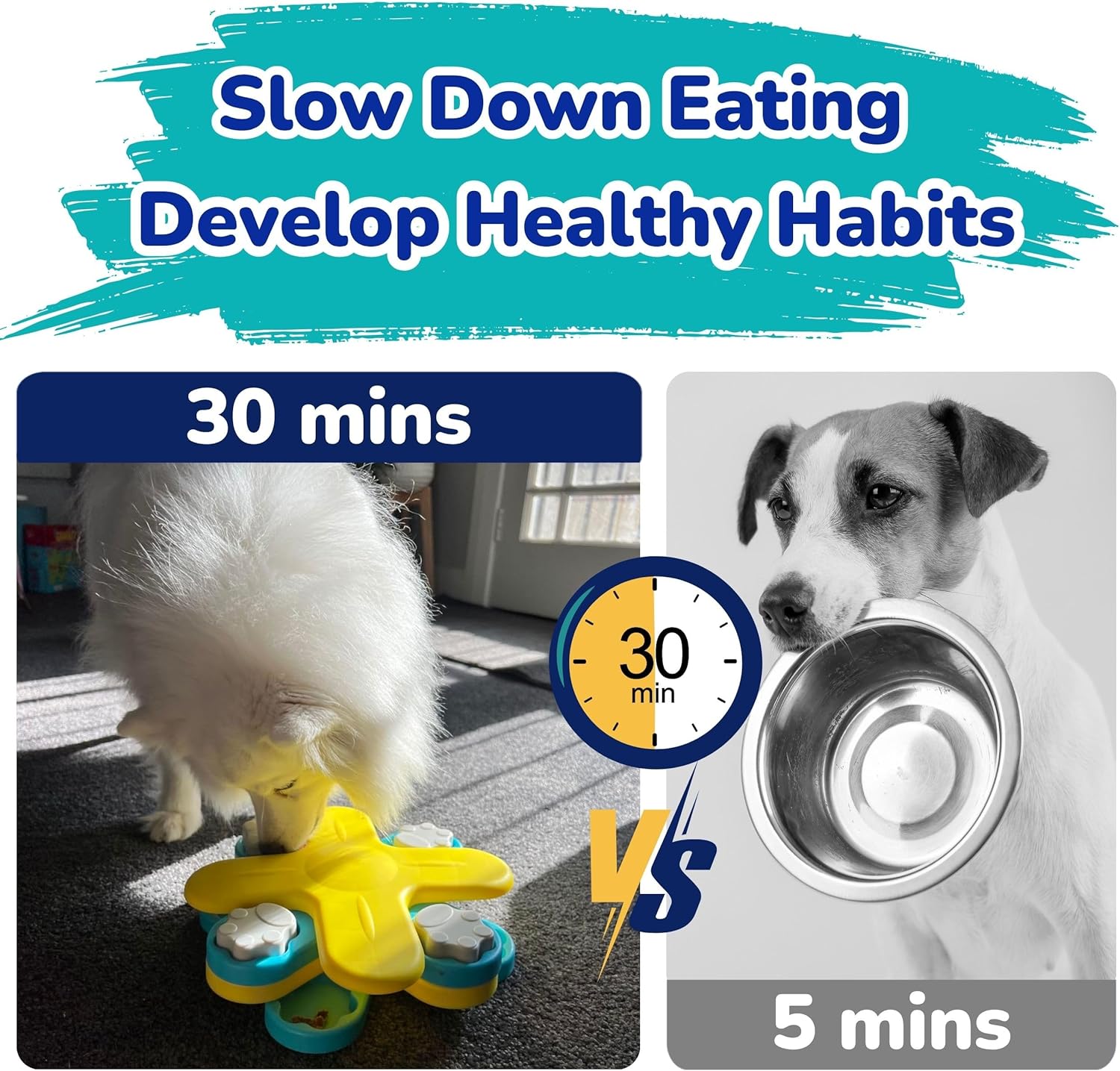 Interactive Dog Food Puzzle Feeder Toy for Smart Dogs and Cats, Mental Stimulation Slow Feeding Treat Game for Boredom & Enrichment, Puppy, Small & Medium Pet Brain Stimulating Birthday Gift