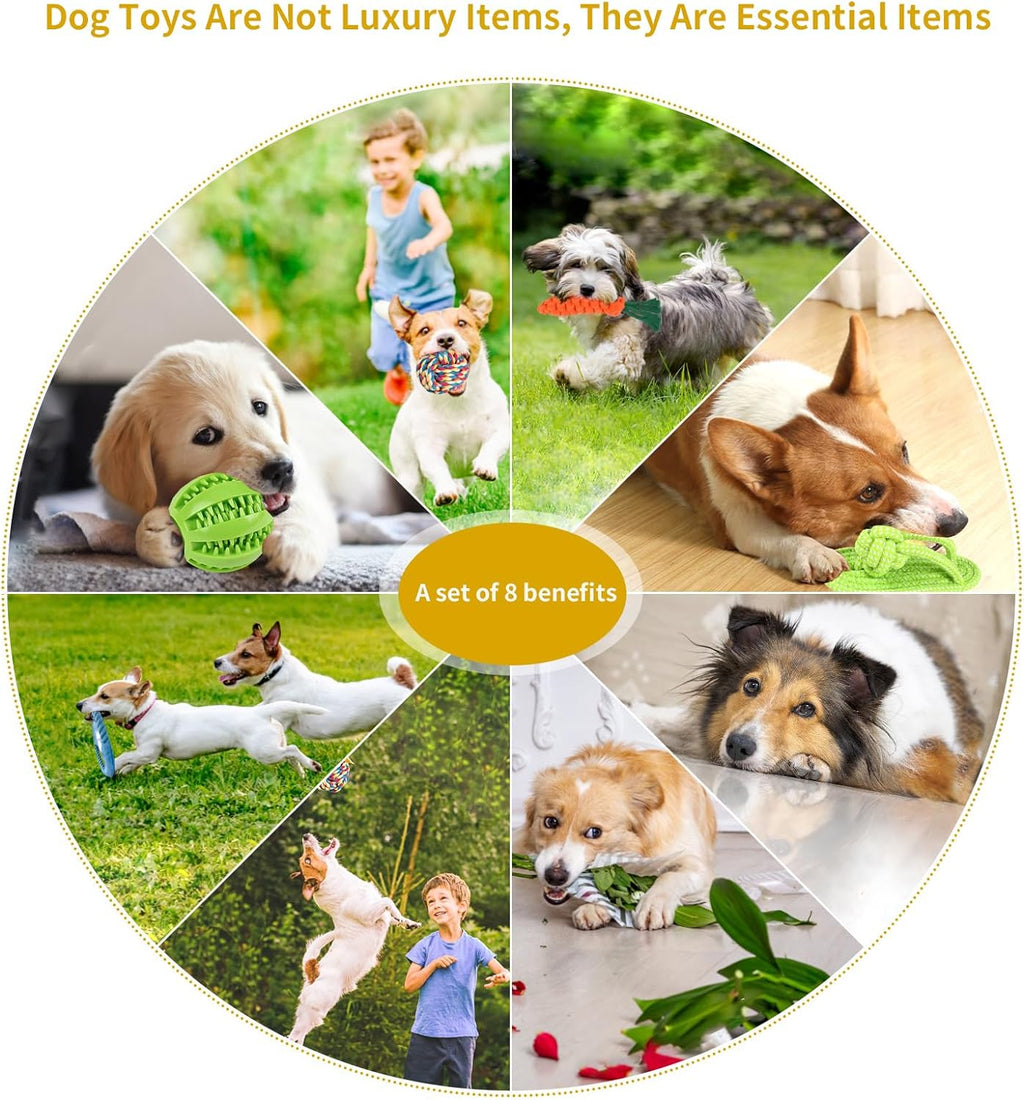 Jasonwell Dog Toys Durable Puppy Teething Toys Dog Chewing Rope Puppy Ball Interactive Dog Toy for Small Big Dogs Teether Rope Dog Toy Set